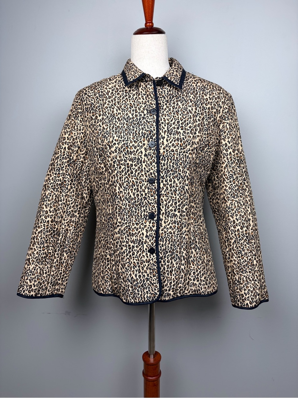 Silkland Petite Leopard Print 100% Silk Jacket Women’s PL Animal Print Lined